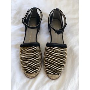 Giuseppe Zanotti black & gold studded espadrilles